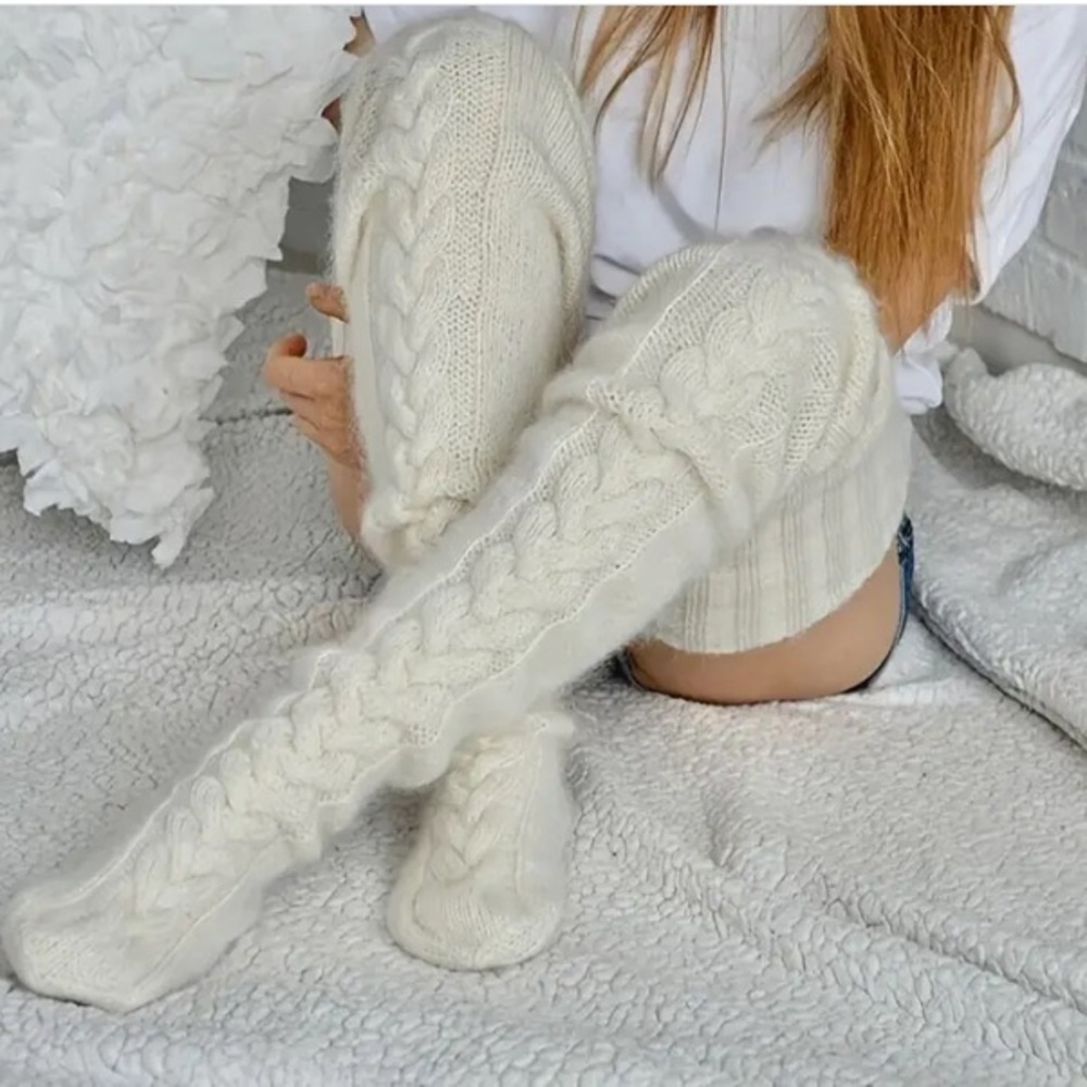 Cable Knit Over-the-Knee Socks (Pair of 2)